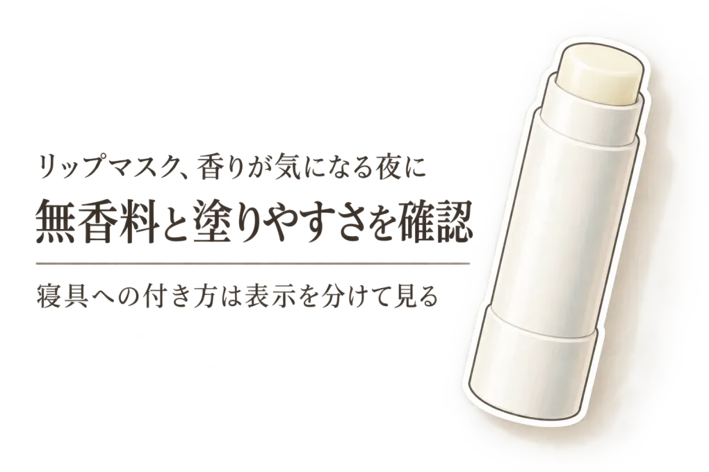 【レビュー数順】リップマスク3選と無香料リップバーム・リップクリーム3選｜香り・容器・寝具への付着しにくさを比較